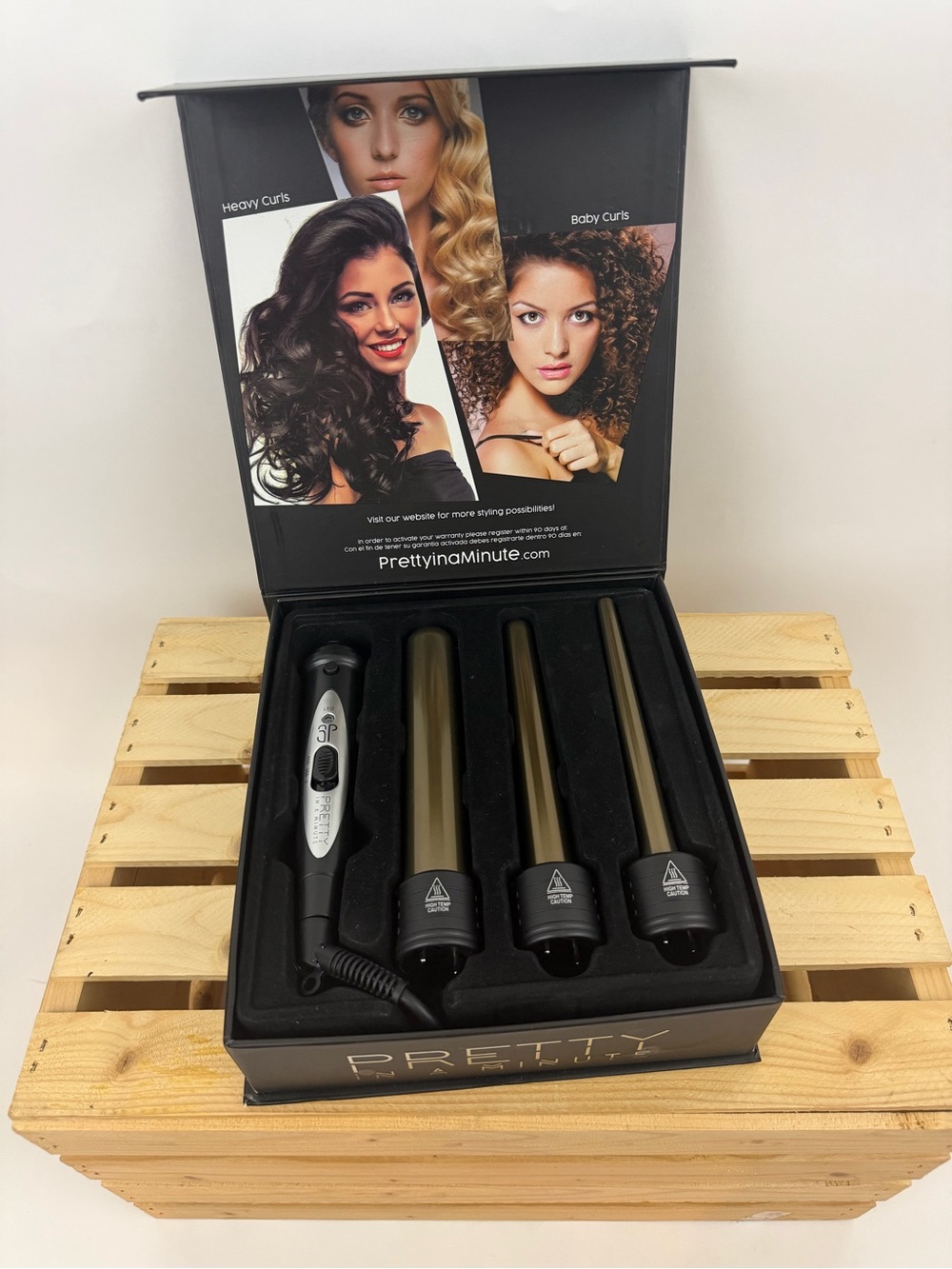 Pretty in a Minute 3-in-1 Wand Curler Set – Titanium & Ceramic – Complete Set